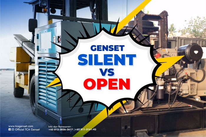 perbedaan genset silent dan open